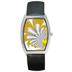 Fractal Gold Palm Tree  Barrel Style Metal Watch by Amaryn4rt