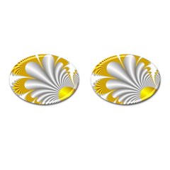 Fractal Gold Palm Tree  Cufflinks (oval)