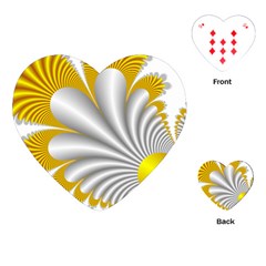 Fractal Gold Palm Tree  Playing Cards (heart) 