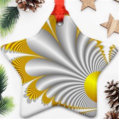 Fractal Gold Palm Tree  Star Ornament (two Sides)