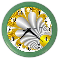 Fractal Gold Palm Tree  Color Wall Clocks