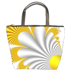 Fractal Gold Palm Tree  Bucket Bags by Amaryn4rt