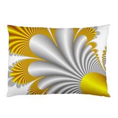 Fractal Gold Palm Tree  Pillow Case