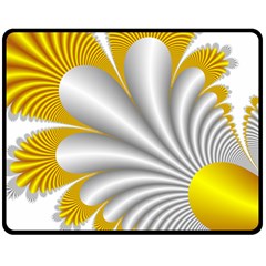 Fractal Gold Palm Tree  Fleece Blanket (medium) 