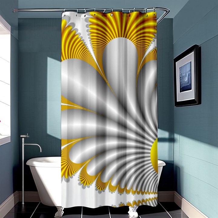 Fractal Gold Palm Tree  Shower Curtain 36  x 72  (Stall) 