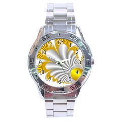 Fractal Gold Palm Tree  Stainless Steel Analogue Watch