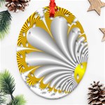 Fractal Gold Palm Tree  Ornament (Oval Filigree) Front