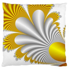 Fractal Gold Palm Tree  Large Cushion Case (two Sides)