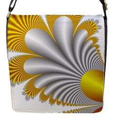 Fractal Gold Palm Tree  Flap Messenger Bag (s)