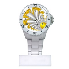 Fractal Gold Palm Tree  Plastic Nurses Watch