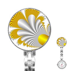 Fractal Gold Palm Tree  Stainless Steel Nurses Watch