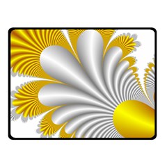 Fractal Gold Palm Tree  Double Sided Fleece Blanket (small) 