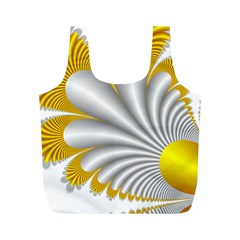 Fractal Gold Palm Tree  Full Print Recycle Bags (m) 