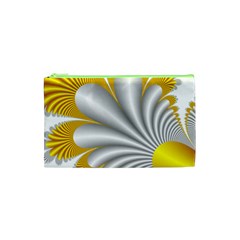 Fractal Gold Palm Tree  Cosmetic Bag (xs) by Amaryn4rt