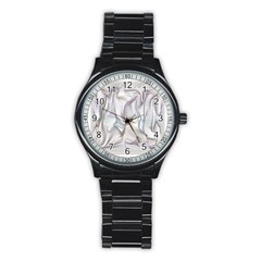 Abstract Background Chromatic Stainless Steel Round Watch