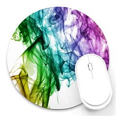 Colour Smoke Rainbow Color Design Round Mousepads