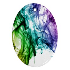 Colour Smoke Rainbow Color Design Ornament (oval) by Amaryn4rt