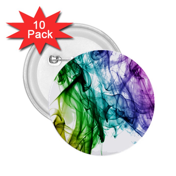 Colour Smoke Rainbow Color Design 2.25  Buttons (10 pack) 