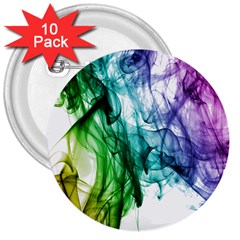 Colour Smoke Rainbow Color Design 3  Buttons (10 Pack)  by Amaryn4rt