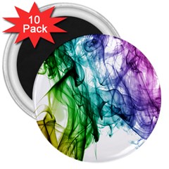 Colour Smoke Rainbow Color Design 3  Magnets (10 Pack) 