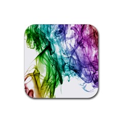 Colour Smoke Rainbow Color Design Rubber Coaster (square) 