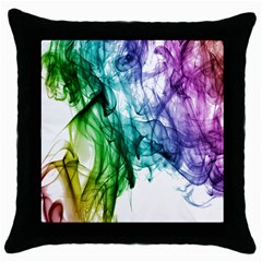 Colour Smoke Rainbow Color Design Throw Pillow Case (black)