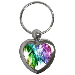 Colour Smoke Rainbow Color Design Key Chains (heart)  by Amaryn4rt