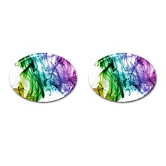 Colour Smoke Rainbow Color Design Cufflinks (oval)