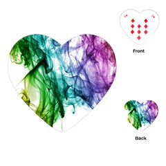 Colour Smoke Rainbow Color Design Playing Cards (heart) 