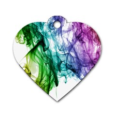 Colour Smoke Rainbow Color Design Dog Tag Heart (one Side)