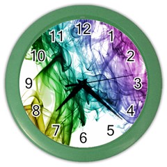 Colour Smoke Rainbow Color Design Color Wall Clocks by Amaryn4rt