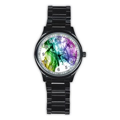 Colour Smoke Rainbow Color Design Stainless Steel Round Watch