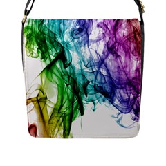 Colour Smoke Rainbow Color Design Flap Messenger Bag (l) 