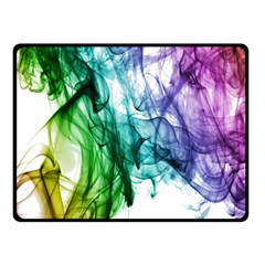 Colour Smoke Rainbow Color Design Double Sided Fleece Blanket (small)  by Amaryn4rt