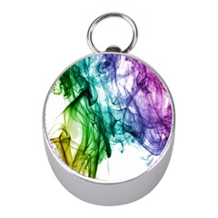 Colour Smoke Rainbow Color Design Mini Silver Compasses by Amaryn4rt