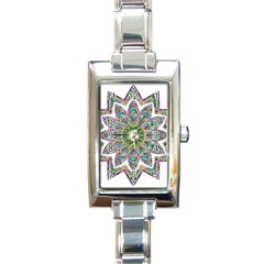 Decorative Ornamental Design Rectangle Italian Charm Watch by Amaryn4rt