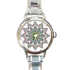 Decorative Ornamental Design Round Italian Charm Watch