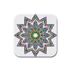 Decorative Ornamental Design Rubber Square Coaster (4 Pack)  by Amaryn4rt