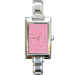 Handwriting  Rectangle Italian Charm Watch