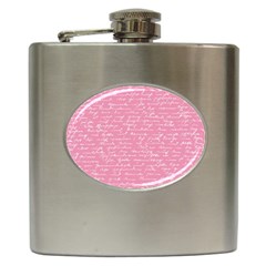 Handwriting  Hip Flask (6 Oz) by Valentinaart