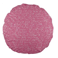 Handwriting  Large 18  Premium Flano Round Cushions