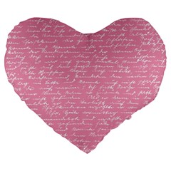 Handwriting  Large 19  Premium Flano Heart Shape Cushions