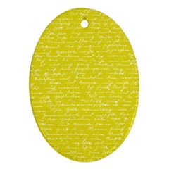 Handwriting  Oval Ornament (two Sides)