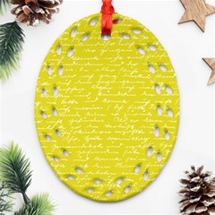 Handwriting  Oval Filigree Ornament (two Sides)