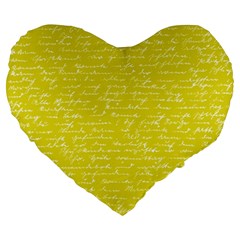 Handwriting  Large 19  Premium Flano Heart Shape Cushions