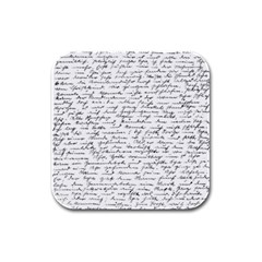 Handwriting  Rubber Square Coaster (4 Pack)  by Valentinaart