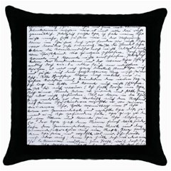 Handwriting  Throw Pillow Case (black) by Valentinaart