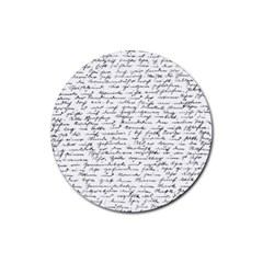 Handwriting  Rubber Round Coaster (4 Pack)  by Valentinaart