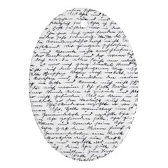 Handwriting  Oval Ornament (two Sides)