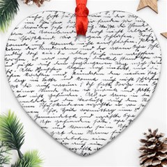 Handwriting  Heart Ornament (two Sides) by Valentinaart